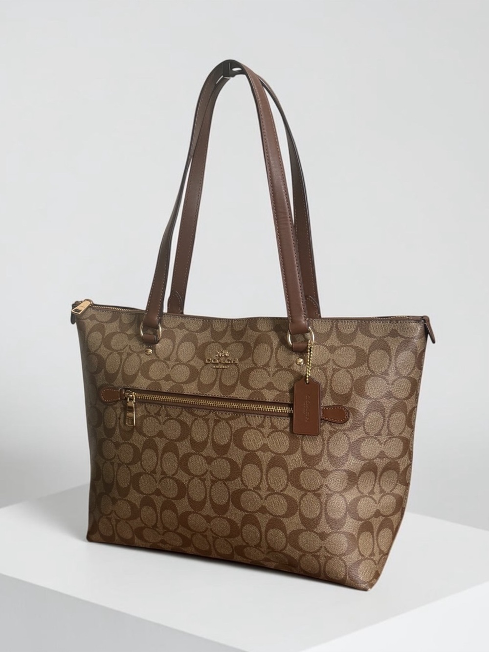 Authentic Coach Gallery Signature Khaki Saddle Tote! RARE! EUC! - Picture 2 of 14